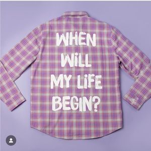 Cakeworthy Disney Rapunzel When will my life begin plaid flannel